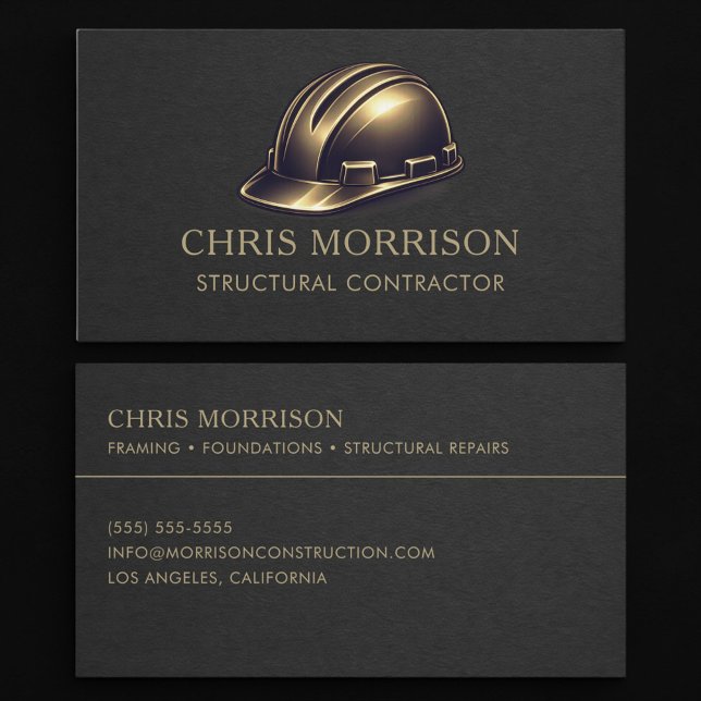 Carte De Visite Professionnel Casque de Chantier Services de Struc (Créateur téléchargé)
