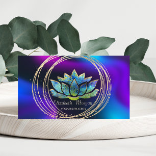 Carte De Visite Professionnel, Cercles d'or Lotus Dark Holographic