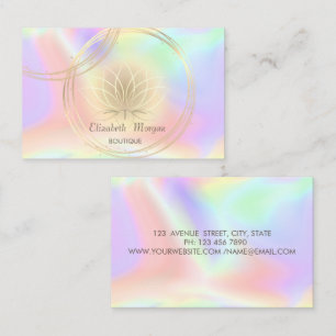 Carte De Visite Professionnel, Cercles d'or Lotus holographique