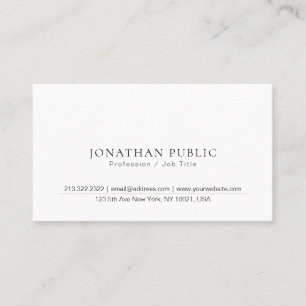 Carte De Visite Professionnel Chic Simple Design Moderne Plat