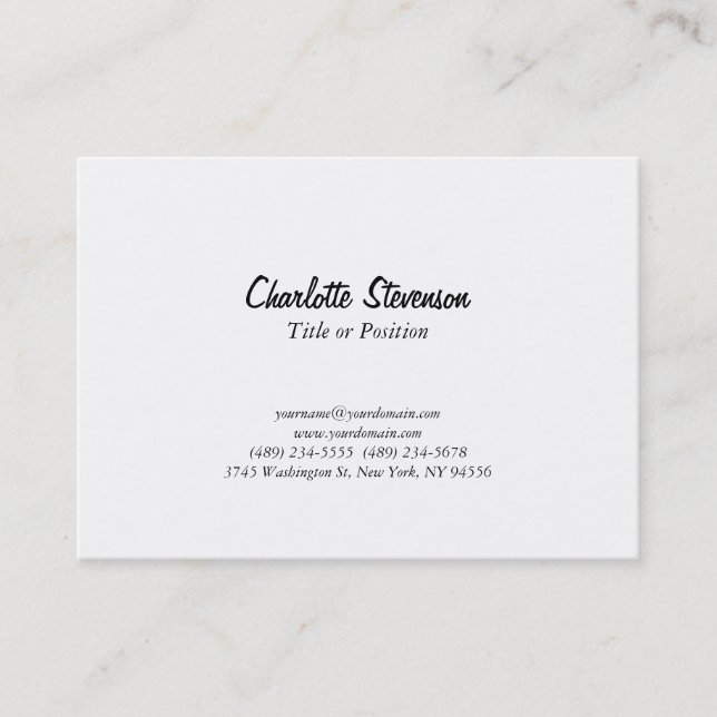 Carte De Visite Professionnel Chubby White Gestionnaire Consultant (Devant)