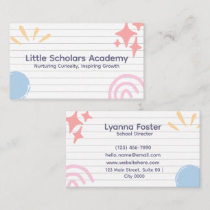 Carte De Visite Professionnel Créatif Enfants gais mignonne Propre