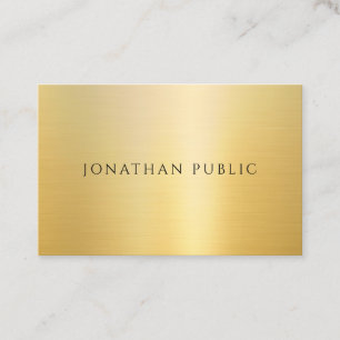 Carte De Visite Professionnel Créatif Modèle Élégant Faux Gold