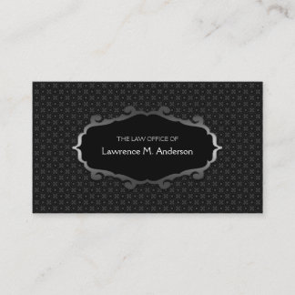 Carte De Visite Professionnel d'argent de noir d'avocat de