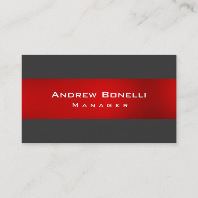 Carte de visite professionnel de couleur gris roug (Devant)