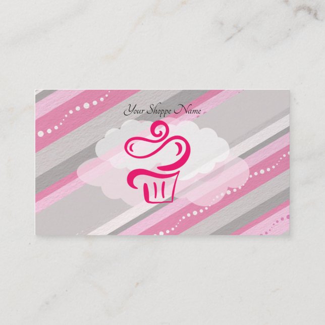Carte de visite professionnel de crème glacée rose (Dos)