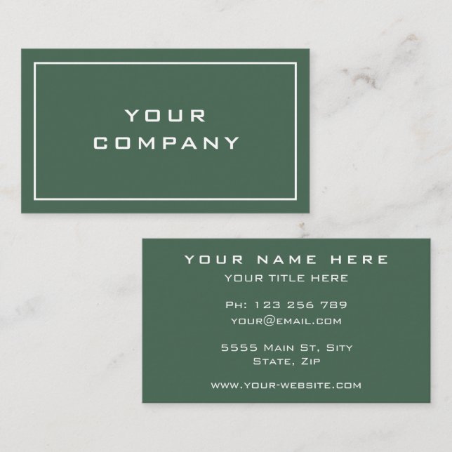 Carte de visite professionnel de design couleur ve (Devant / Derrière)