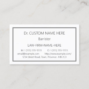 Carte de visite professionnel de droit traditionne