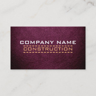 Carte De Visite Professionnel de la construction aspect cuir #4
