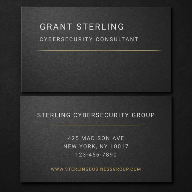 Carte De Visite Professionnel de la cybersécurité IT Noir  (Créateur téléchargé)