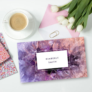 Carte De Visite Professionnel de la pierre minérale améthyste pour