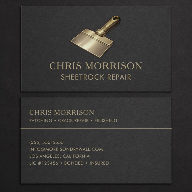 Carte De Visite Professionnel de la réparation de Sheetrock (Créateur téléchargé)