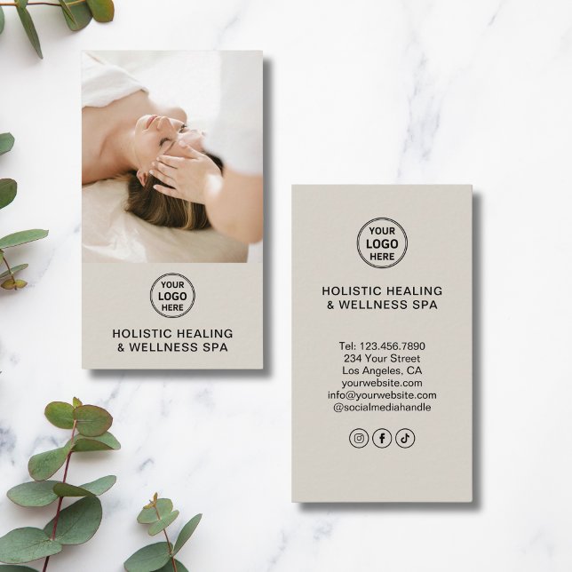 Carte De Visite Professionnel de la santé holistique (Holistic Health Therapist Professional Business Card)