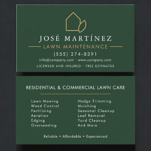 Carte De Visite Professionnel de l'entretien de pelouse