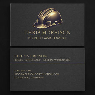 Carte De Visite Professionnel de l'entretien des biens Casque de c