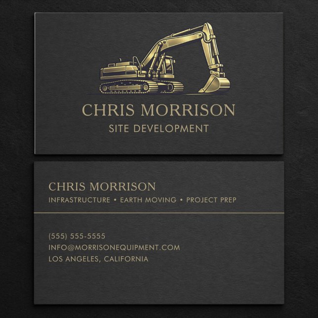 Carte De Visite Professionnel de l'excavation pour l'aménagement d (Créateur téléchargé)