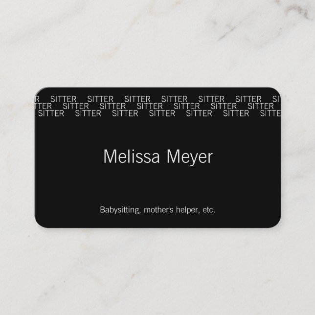 Carte De Visite Professionnel de l'Occupation à Mot Répété Minimal (Devant)