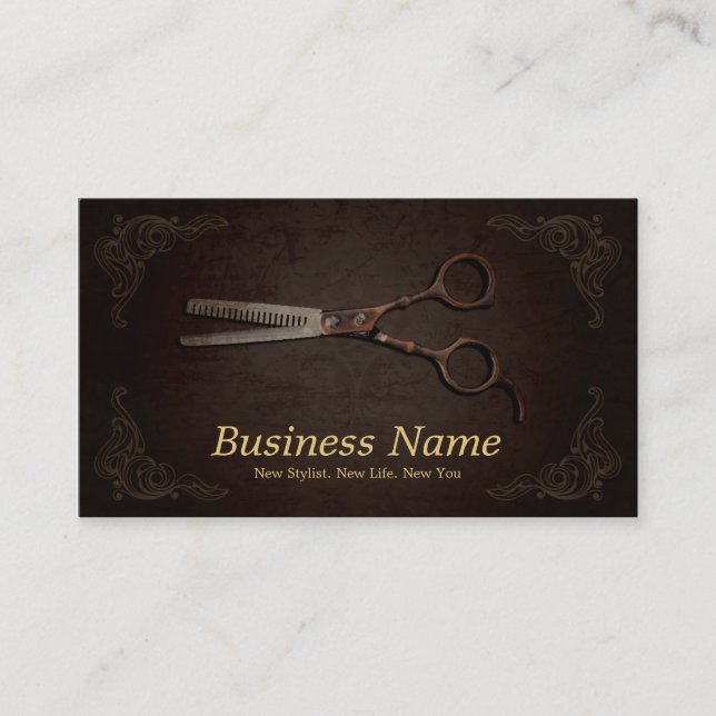 Carte De Visite Professionnel de luxe de salon de coiffeur de (Devant)