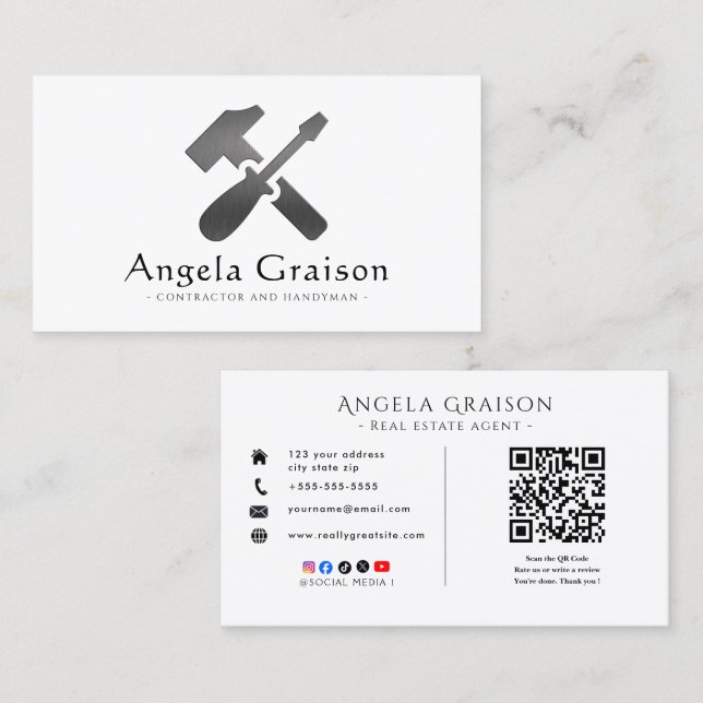 Carte De Visite Professionnel de maintenance | Maison Moderne  (Devant / Derrière)