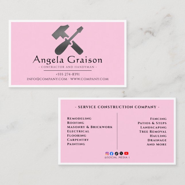 Carte De Visite Professionnel de maintenance | Maison Moderne  (Devant / Derrière)