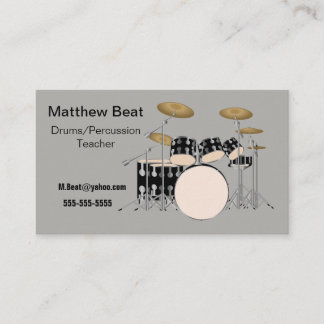 Carte De Visite Professionnel de musique. Tambours/percussion