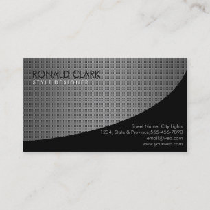 Carte De Visite Professionnel de noir en métal de fibre de carbone