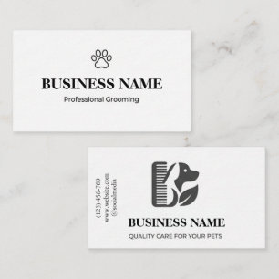 Carte De Visite Professionnel de toilettage pour animaux minimalis