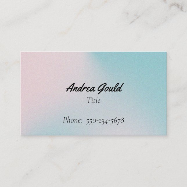 Carte de visite professionnel dégradé rose et bleu (Devant)