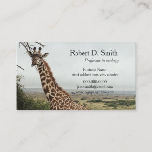 Carte De Visite professionnel des sciences de la girafe sauvage af