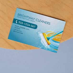 Carte De Visite Professionnel des Services de Nettoyage Balai Ble