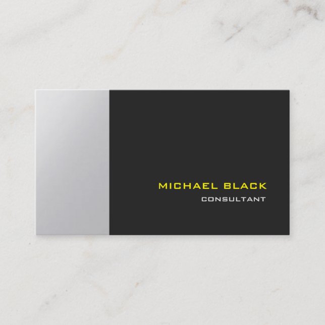 Carte De Visite Professionnel Design Gris Moderne Élégant (Devant)