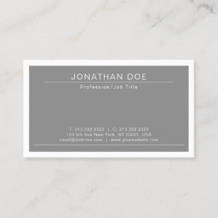 Carte De Visite Professionnel Design Moderne Gris Simple Plat