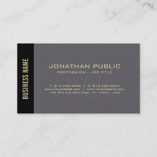 Carte De Visite Professionnel Design Or Script Plain Luxe Chic