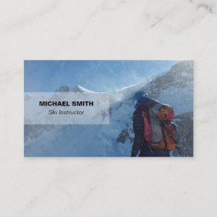 Carte de visite professionnel d'instructeur de ski