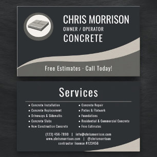 Carte De Visite Professionnel du béton