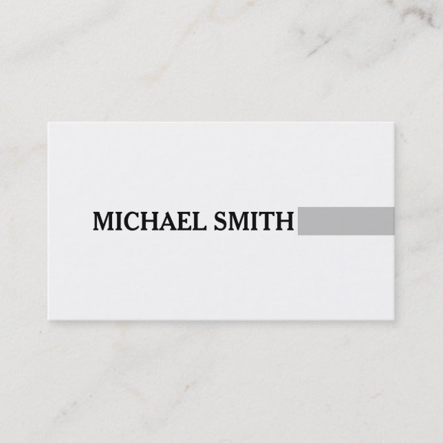 Carte De Visite Professionnel élégant Argent moderne Blanc clair (Devant)