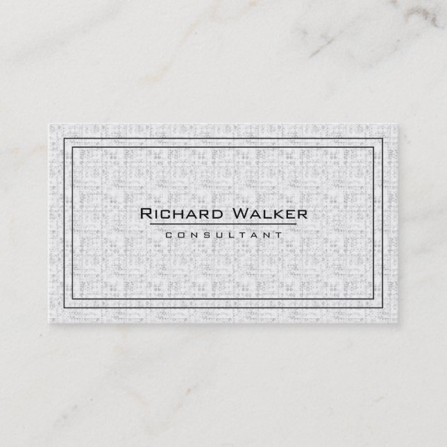 Carte De Visite Professionnel Elegant Blanc Carré Boarder (Devant)