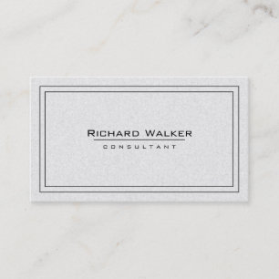 Carte De Visite Professionnel Elegant Blanc Carré Boarder