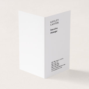 Carte De Visite Professionnel élégant blanc clair minimaliste mode