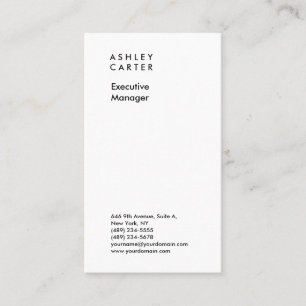 Carte De Visite Professionnel élégant blanc clair minimaliste mode