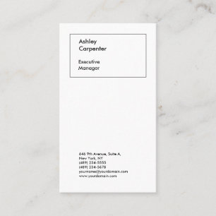 Carte De Visite Professionnel élégant blanc simple minimaliste mod