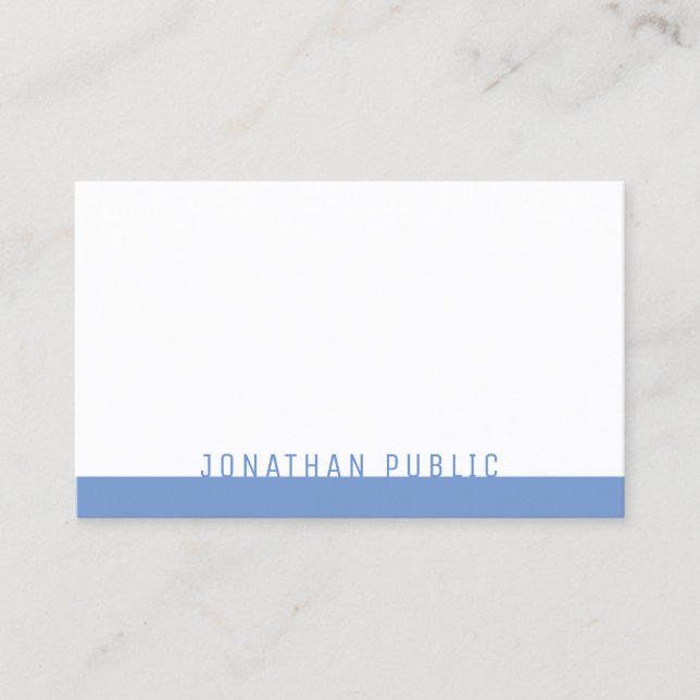 Carte De Visite Professionnel Elegant Bleu Modèle Moderne (Devant)