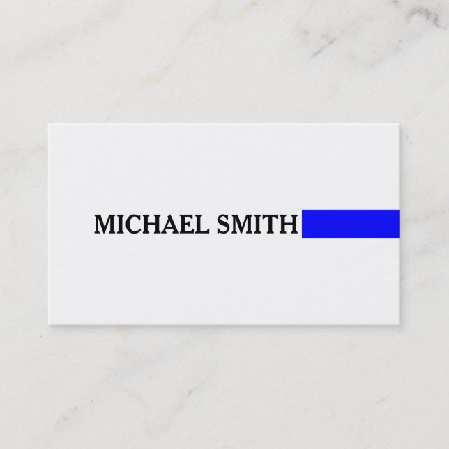 Carte De Visite Professionnel Élégant Bleu Moderne Blanc clair (Devant)
