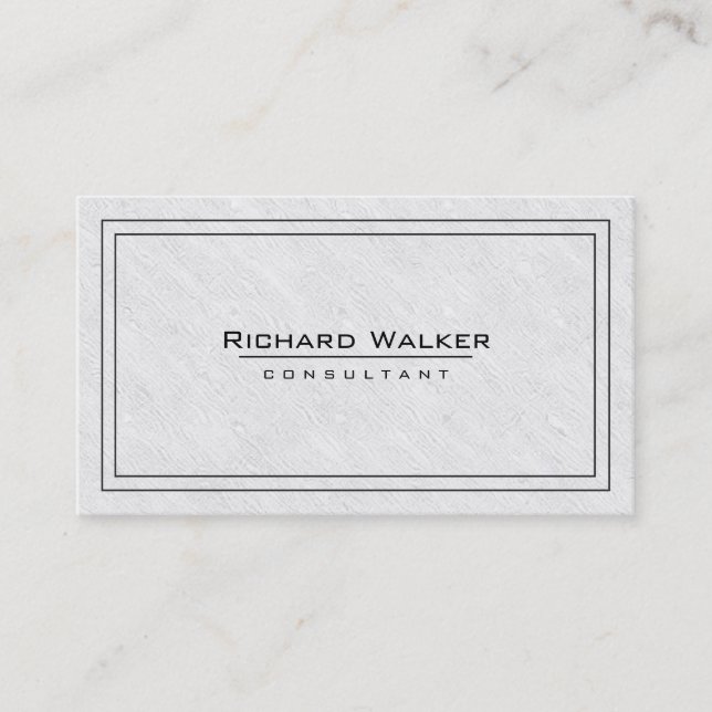 Carte De Visite Professionnel élégant Boarder en bois blanc clair (Devant)
