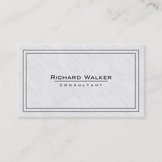 Carte De Visite Professionnel élégant Boarder en bois blanc clair (Devant)