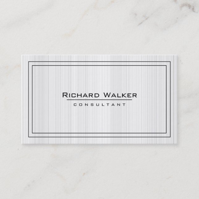 Carte De Visite Professionnel élégant Boarder en bois blanc clair (Devant)
