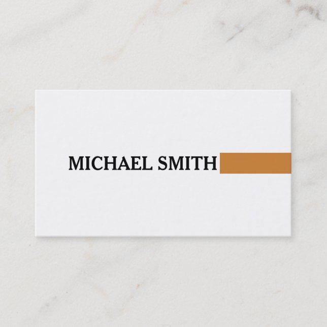 Carte De Visite Professionnel Elegant Bronze Moderne Blanc clair (Devant)