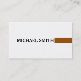 Carte De Visite Professionnel Élégant Brown Moderne Blanc clair