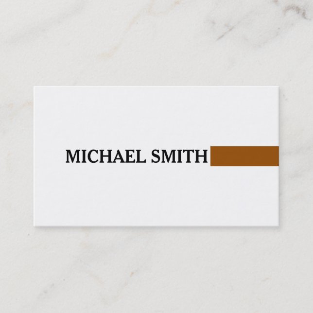 Carte De Visite Professionnel Élégant Brown Moderne Blanc clair (Devant)