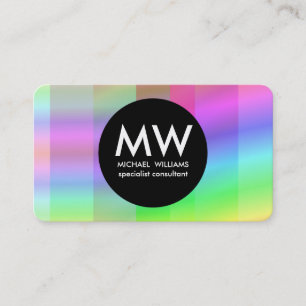 Carte De Visite Professionnel élégant cercle noir hologramme